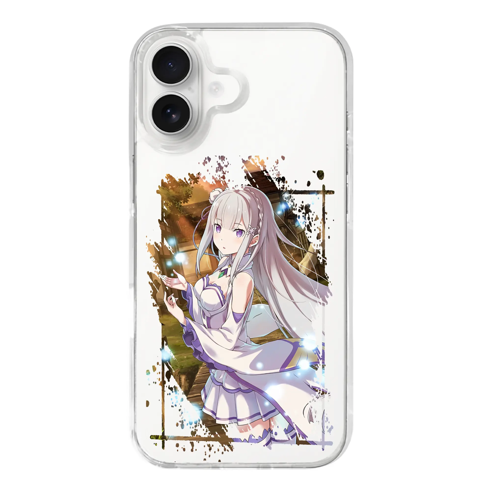 リゼロ グッズ エミリア - iPhone 17シリーズ 透明スマホケース – 薄型・耐衝撃・精密フィット保護カバー